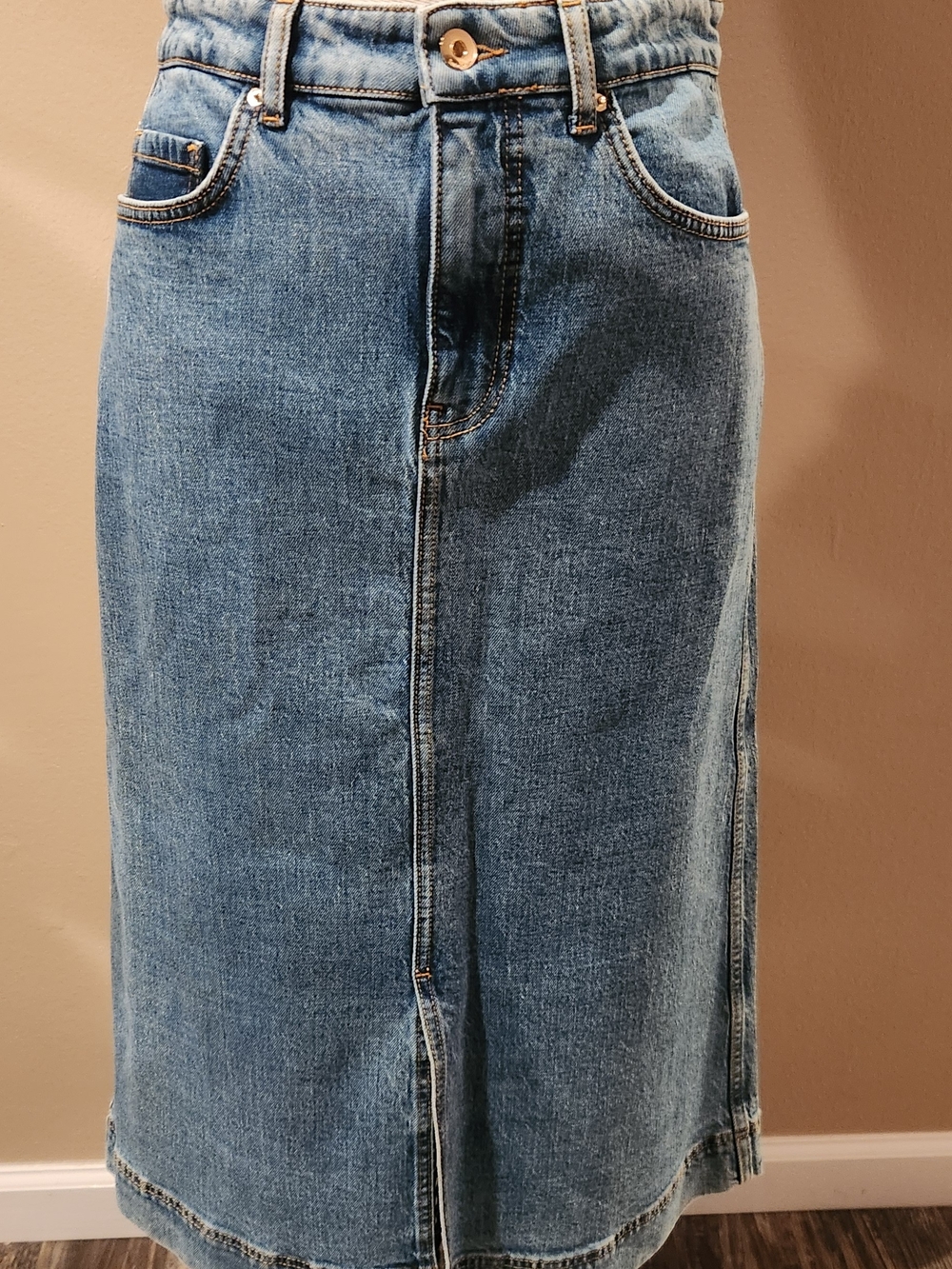 kate spade Light Blue Denim Midi Skirt